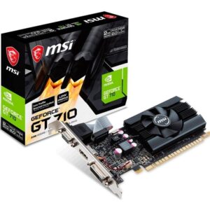 TARJETA DE VIDEO GIGABYTE/ MSI NVIDIA GEFORCE GT 710, 2GB DDR3 64-BIT, PCI-E 2.0, VGA / HDMI / DVI-D. DIRECTX 12, OPEN GL 4.5.